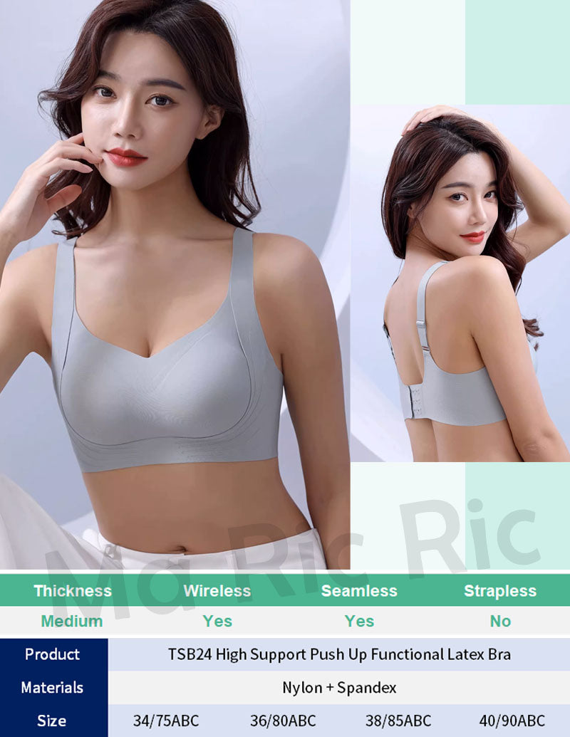 (SG InStock) High Support Push Up Functional Latex Bra (Wireless. Seamless. lingerie) - TSB24