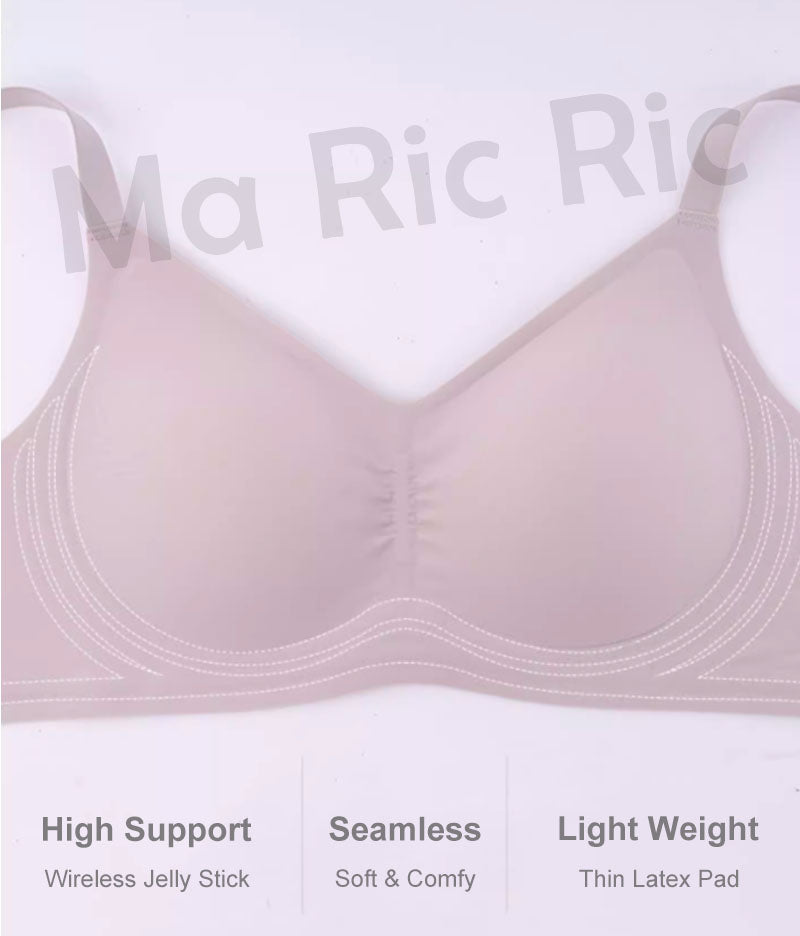 Suji Semi-Fixed Pad Mocha Jelly Support Latex Bra (Wireless. Seamless. lingerie) - TSB25
