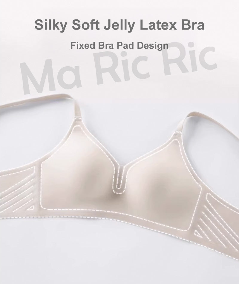 (SG InStock) Ma Ric Ric Silky Soft Jelly Support Fixed Pad Wireless Latex Bra (Wireless. Seamless. lingerie) - TSB28