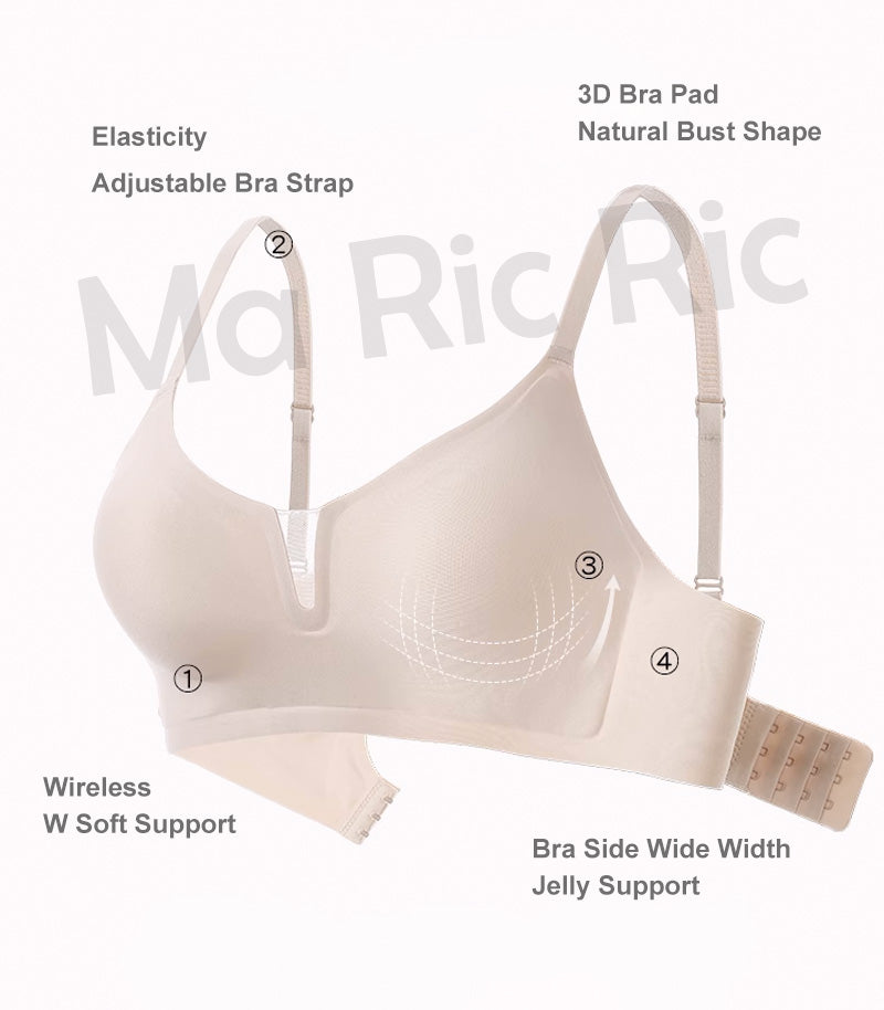 (SG InStock) Ma Ric Ric Silky Soft Jelly Support Fixed Pad Wireless Latex Bra (Wireless. Seamless. lingerie) - TSB28