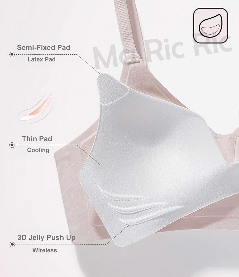 (SG InStock) Ma Ric Ric Silky Soft Jelly Support Fixed Pad Wireless Latex Bra (Wireless. Seamless. lingerie) - TSB28