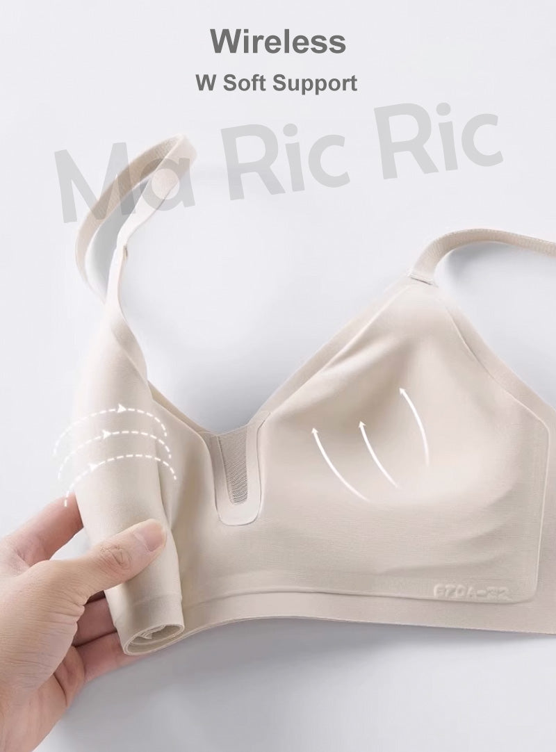 (SG InStock) Ma Ric Ric Silky Soft Jelly Support Fixed Pad Wireless Latex Bra (Wireless. Seamless. lingerie) - TSB28