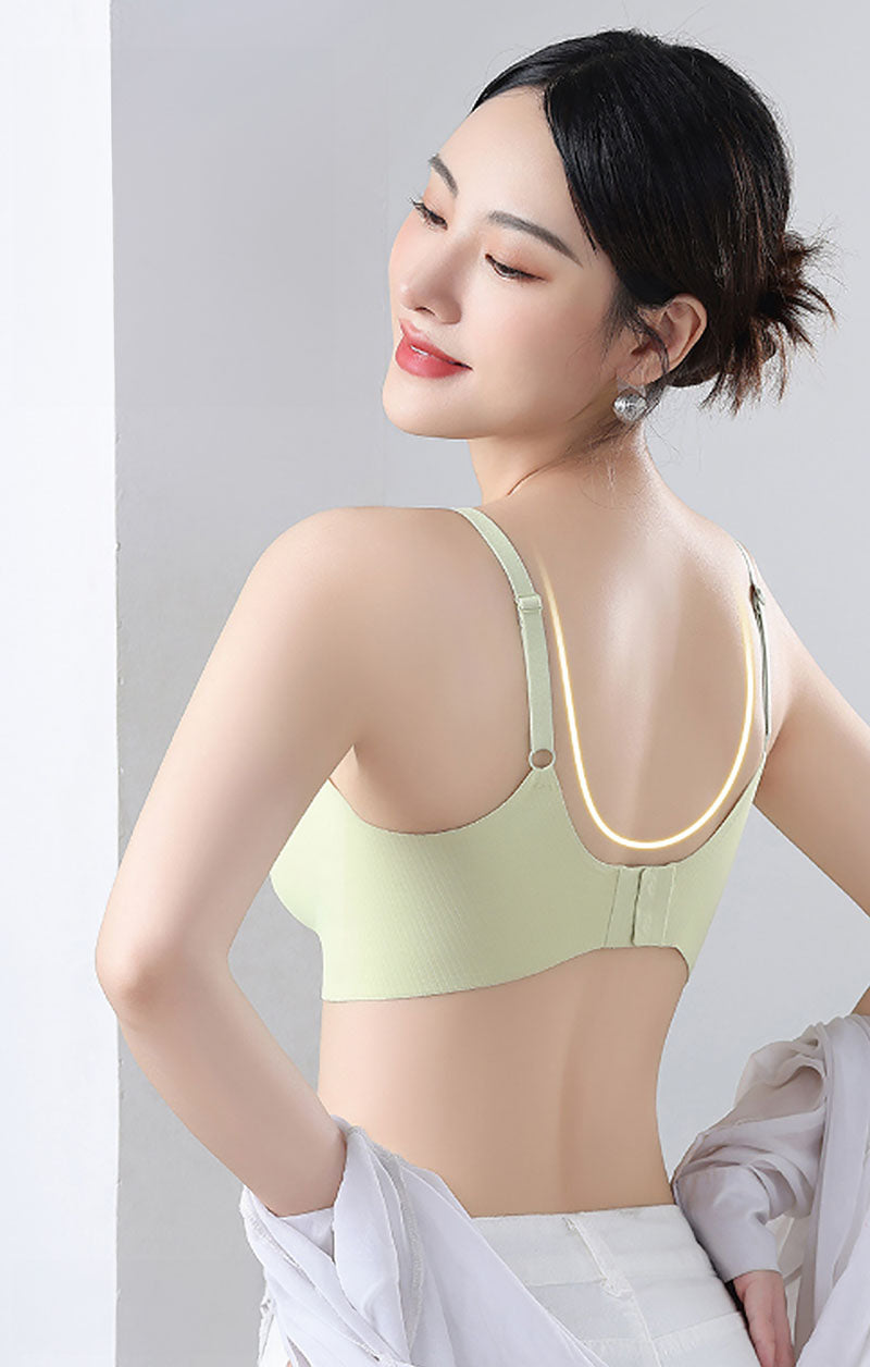 (SG InStock) Ma Ric Ric Wave Neck Semi-Fixed Pad Wireless Latex Bra (Wireless. Seamless. lingerie) - TSB29