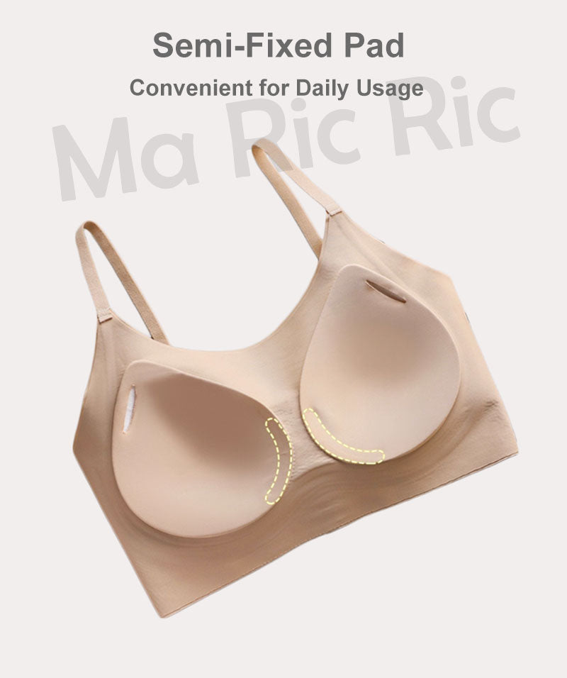 (SG InStock) Ma Ric Ric ChicFlex Thin Straps Multiway Usage Fixed-pad Latex Bra (Wireless. Seamless. lingerie) - TSB31
