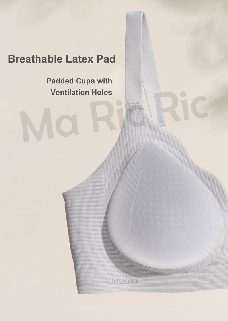(SG InStock) Ma Ric Ric LuxeLift Air Bra Breathable Fixed-pad Latex Bra (Wireless. Seamless. lingerie) - TSB32
