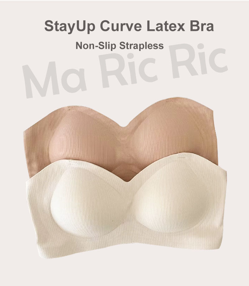 (SG InStock) Ma Ric Ric StayUp Curve Non-Slip Strapless Ultra Push Up Latex Bra (Wireless. Seamless. lingerie) - TSB33