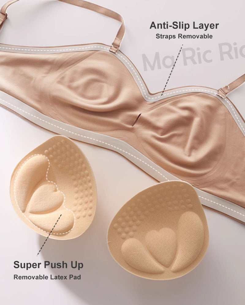 (SG InStock) Ma Ric Ric StayUp Curve Non-Slip Strapless Ultra Push Up Latex Bra (Wireless. Seamless. lingerie) - TSB33