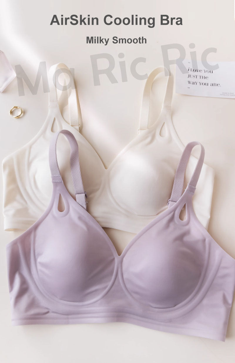 [SG InStock] MaRicRic AirSkin Ultra Thin Glossy Cooling Seamless Wireless Bra (Wireless. Seamless. lingerie) - TSB34