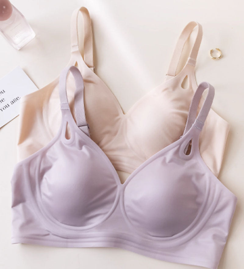[SG InStock] MaRicRic AirSkin Ultra Thin Glossy Cooling Seamless Wireless Bra (Wireless. Seamless. lingerie) - TSB34